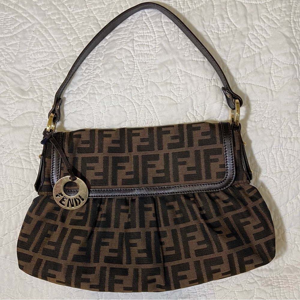Authentic Vintage Fendi Zucca Chef Flap Bag